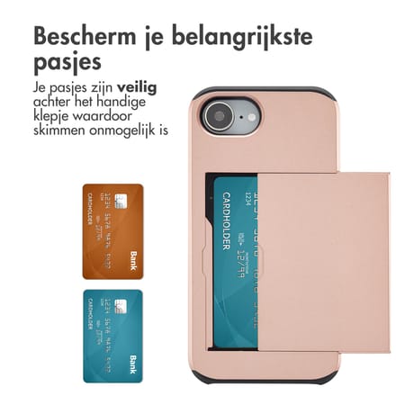 imoshion Hoesje met Pasjeshouder - Geschikt voor Apple iPhone 17e / 16e - Rosé Goud