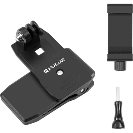 PULUZ Rugzak Schouderriem Mount Rugzak Clip Vervanging voor GoPro Hero 11/10/9 Osmo Pocket zwart