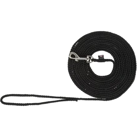 Trixie Tracking leash round S-M: 15 m/ø 5 mm Zwart