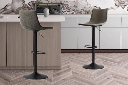 Barkruk 'Trevi' PU Grijs (2 stuks)