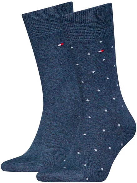Tommy Hilfiger heren sokken met stippen 2-pack - Jeans - 39-42