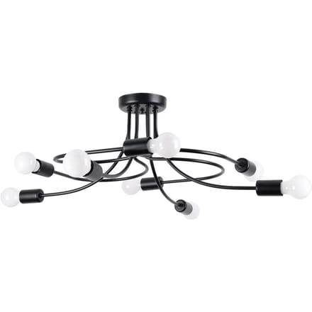 Sollux Lighting Kroonluchte Levar - E27 - zwart - staal - 28x58x58cm