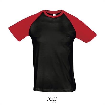 SOL'S Raglan T-Shirt Funky 150 L140 - black/red - 3XL