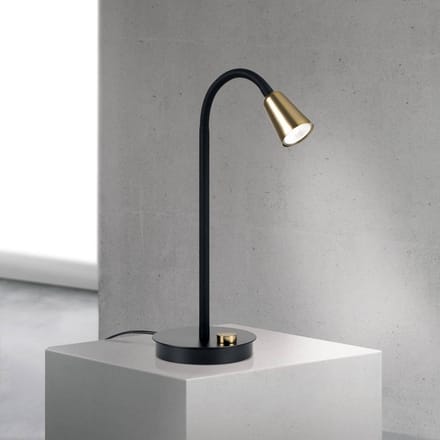 ORION Tafellamp Dotty, messing, hoogte 45 cm, voet, dimmer, GU10