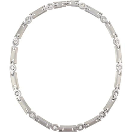 Behave – Ketting – Zilverkleurig – Mat & Glanzend – Kristal – 45 cm