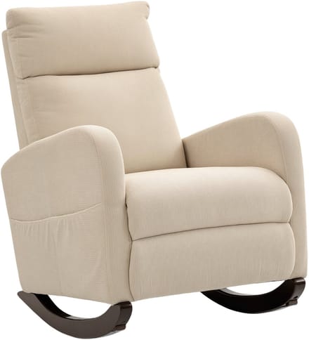 HOMCOM Schommelstoel-Polyester-94L x 67B x 105H cm-Beige