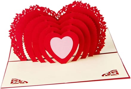 3D Kaarten - Wenskaarten Hartvormig - Feestelijke Groet - Creatief Ontwerp - 15x10cm - Zoals Getoond