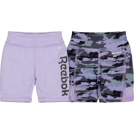 Reebok Camouflage Slim Shorts voor meisjes (Set van 2) (Lavendel)