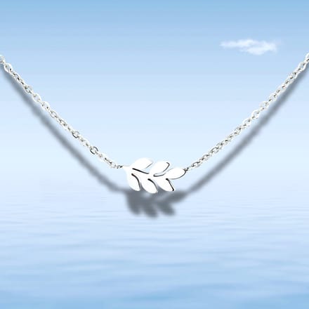 Collier - ketting - staal - lengte 45 cm - blad