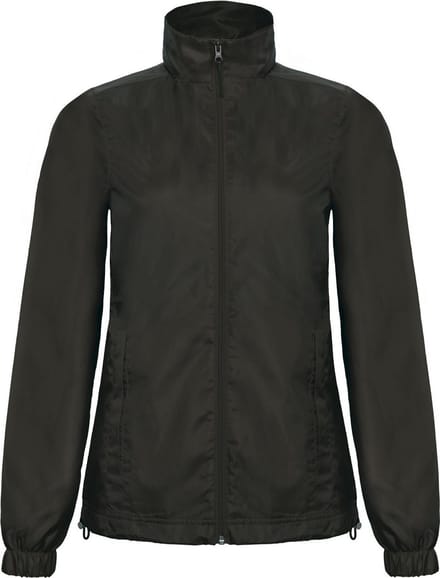 B&C Dames/dames ID.601 Douchebestendig Windbrekerjasje met kap (Zwart)