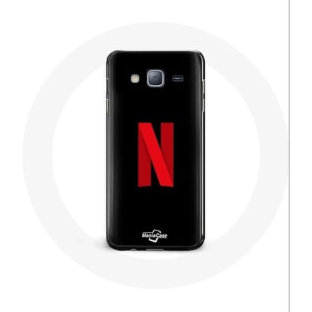 Coque - Netflix - Samsung Galaxy J3 2016 - Logo rouge - Protection - Rigide noir
