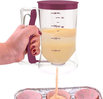 Beslag Dispenser - Beslagschenker Cake - Bakken Muffins - Transparant Ontwerp - 7.8 Inch Diameter - Wit