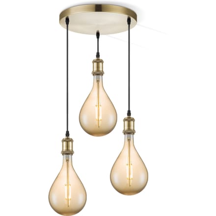 Home sweet home hanglamp Vintage brons 3L Pear - amber
