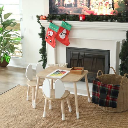 Eethoek set kinderen - Kindertafel met 2 Stoelen - Peuters tafel - Montessori