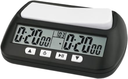 Digitale Schaakklok - Schaaktimer Multifunctioneel - Strategische Spel Timer - Bonus En Vertraging - 14 x 8.8 cm - Zwart Geel