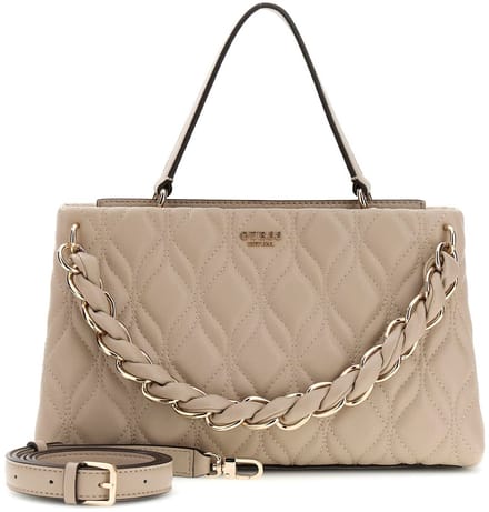 GUESS schoudertas handtas Maxine 2 Comp. Satchel Light Taupe