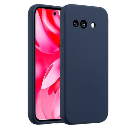 Accezz Hoesje - Geschikt voor Google Pixel 9a - Liquid Silicone Backcover - Donkerblauw