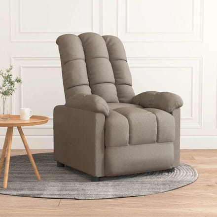 vidaXL - Fauteuil - verstelbaar - stof - taupe