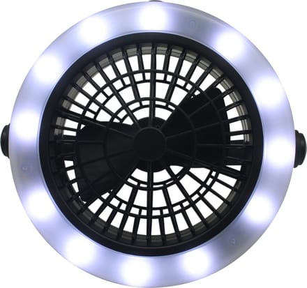 Benson Multifunctionele ventilator met LED verlichting - 3 standen - Werkt op batterijen - Ø 18 cm
