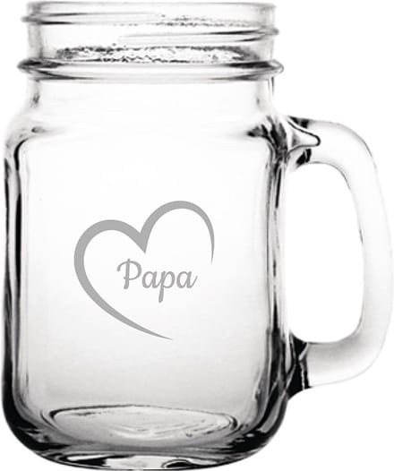 Gegraveerde Drinkglas 45cl Papa met hartje