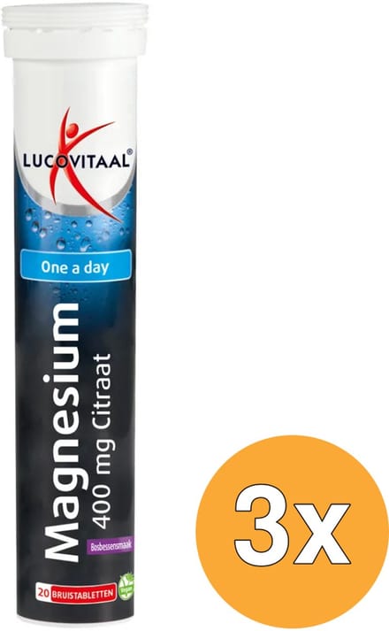 3x Lucovitaal Magnesium Citraat (20 bruistabletten)