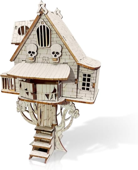 Houten Puzzel - 3D Model - Huis Decoratie - Natuurlijk Hout - 18x17x4 cm