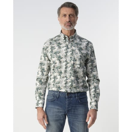 Campbell Casual Overhemd Donkergroen Heren