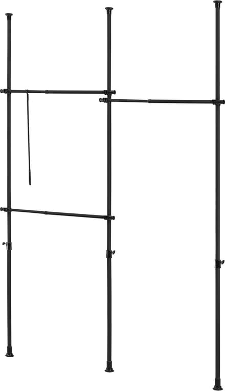 Telescopisch kledingrek Kemi verstelbaar zwart 150-230 cm