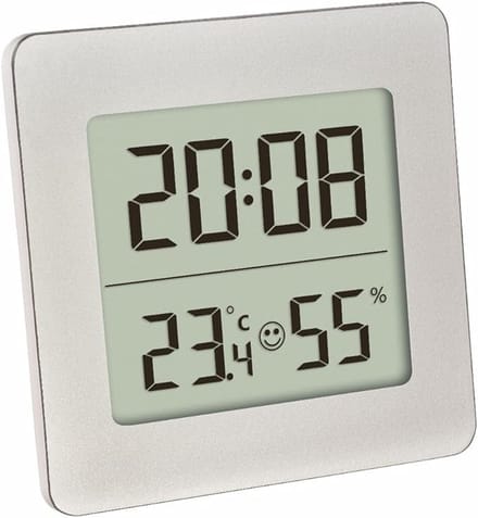 Digitale Thermo-Hygrometer met Wekker en Snooze - Zilver