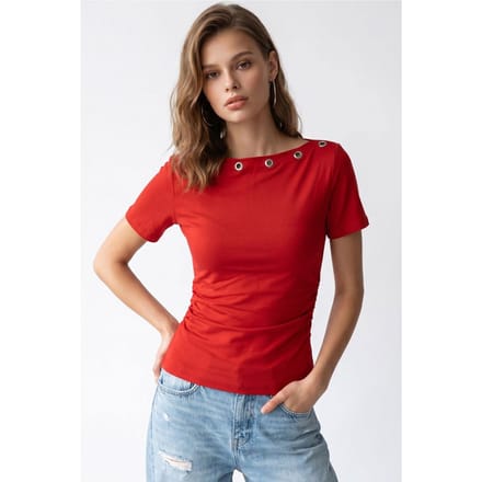 Dames Slim Fit Bootnek T-shirt