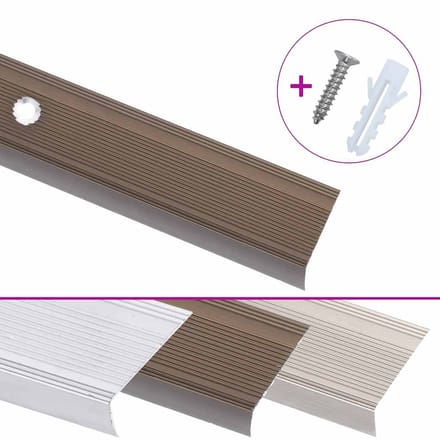 vidaXL - Trapneuzen - L-vormig - 5 - st - 100 - cm - aluminium - bruin