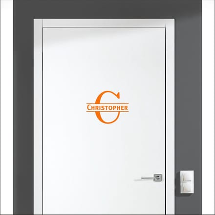 Deursticker Met Naam -  Christopher - Oranje