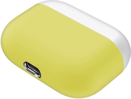 Airpods Pro case - siliconen - wit-geel - beschermend design