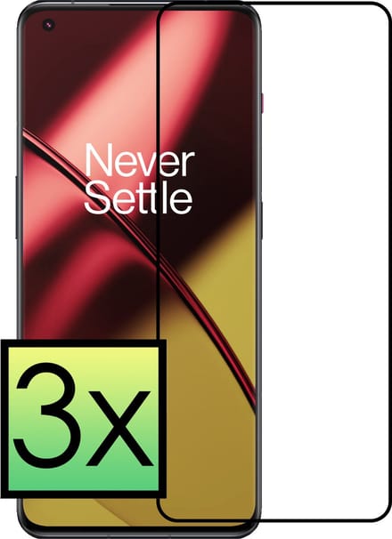 Screenprotector - 3 Stuks - Geschikt voor OnePlus 11 - Full Cover - Beschermglas - Gehard Glas - Tempered Glass - Screen Protector