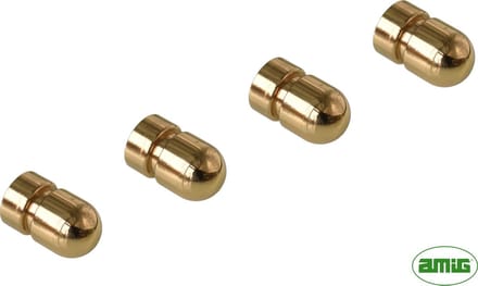 AMIG Meubelknop Kastknop – 4 stuks – rond Ø18mm – 30mm hoog – Messing - Goud