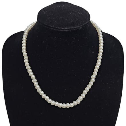 Fako Bijoux® - Parelketting - 6mm - Glaskralen - Parelmoer - Wit