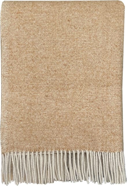 Malagoon Camel plaid in wolblend 170 x 131 cm