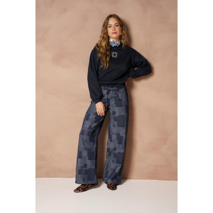 Broek Inoa - Denim Patchwork | Mid Blue