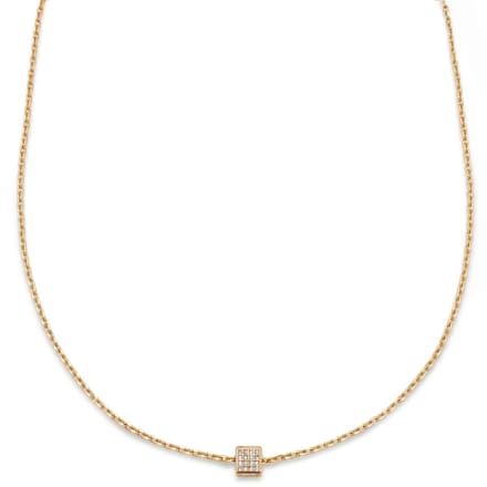 Mediterranean | 14K vergulde ketting met zirkonia kubushanger