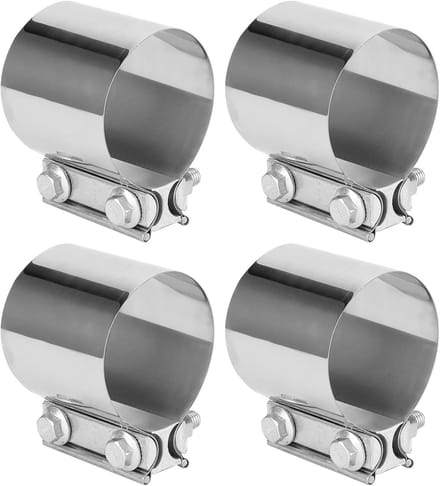 Set van 4 RVS-uitlaatklemmen 80 x 75mm - verbinding voor auto en motor