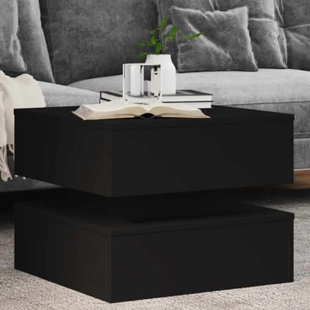 vidaXL - Salontafel - met - LED-verlichting - 50x50x40 - cm - zwart