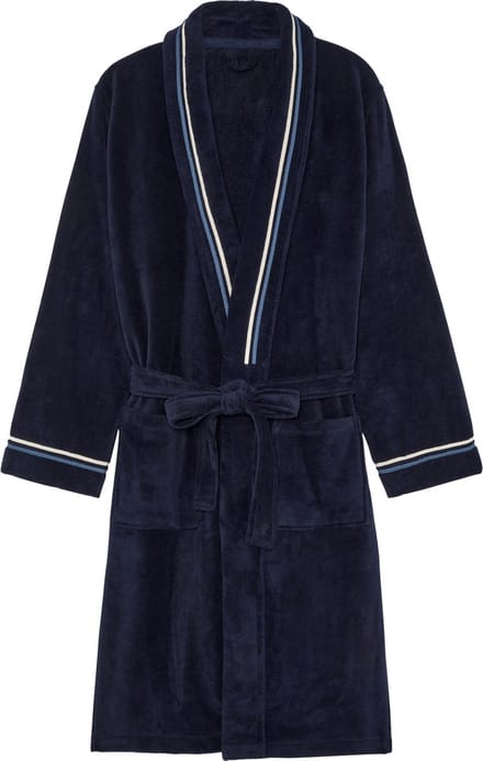 HOM Transat bathrobe - heren badjas - donkerblauw