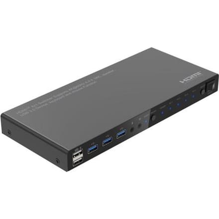 4K@60Hz HDMI KVM-switch, 4x1 4:4:4, USB 3.0