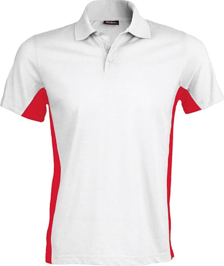 Kariban Heren Poloshirt met korte mouwen (Dual Colour) (Wit/rood)