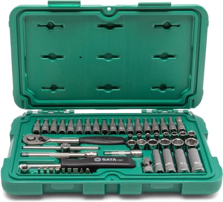 SATA Doppenset met ratel 1/4 inch 6-kant - 52-delig