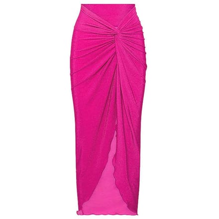 Bijgewerkt Sexy Slank Eendelig Badpak Dames Bandjes Mesh Rok Badpak Set L pink