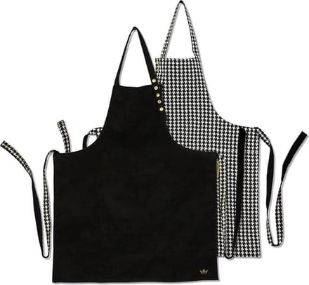 Dutchdeluxes reversible apron corduroy black/pied de poule