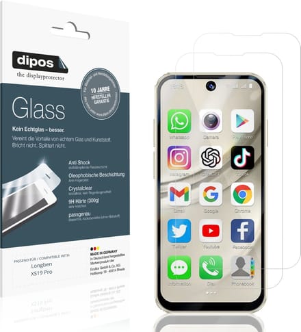 dipos – 2x Pantserfolie geschikt voor Longben XS19 Pro | 9H Screenprotector