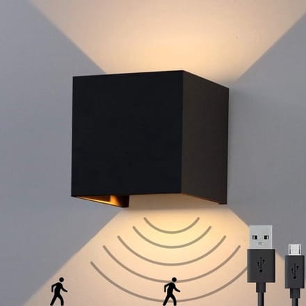 LED Wandlamp met bewegingssensor - Zwart - 6W