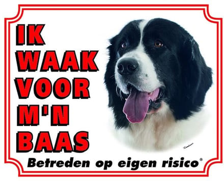 Landseer Waakbord - Ik waak voor mijn baas